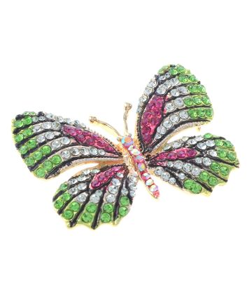 Rhinestone Butterfly Brooch  