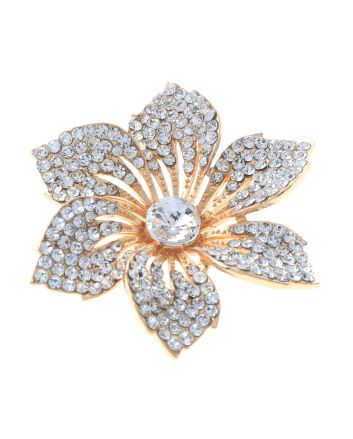 Crystal Rhinestone Flower Brooch