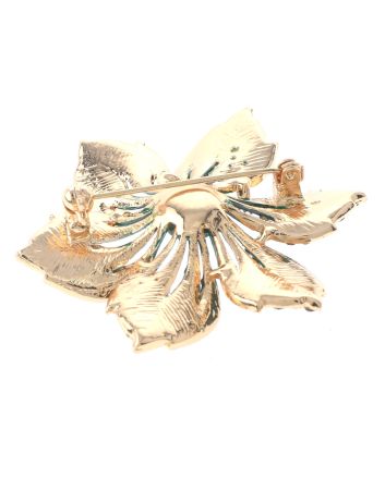 Crystal Rhinestone Flower Brooch