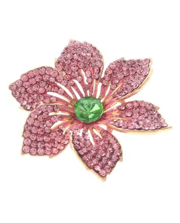 Crystal Rhinestone Flower Brooch