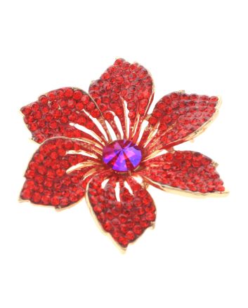 Crystal Rhinestone Flower Brooch