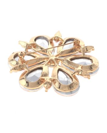 Large Crystal Flower Brooch