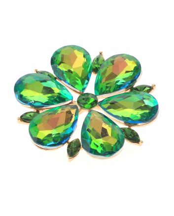 Large Crystal Flower Brooch