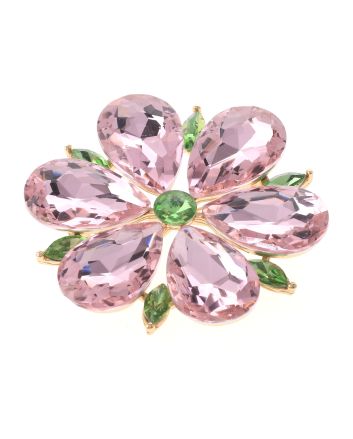 Large Crystal Flower Brooch