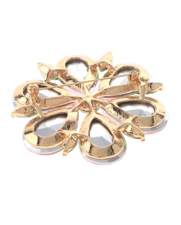 Large Crystal Flower Brooch