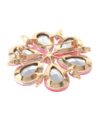 Large Crystal Flower Brooch
