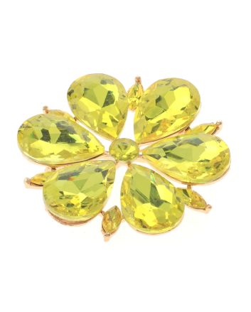 Large Crystal Flower Brooch