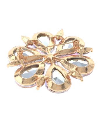 Large Crystal Flower Brooch