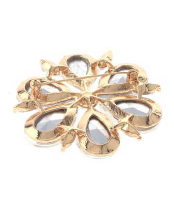 Large Crystal Flower Brooch