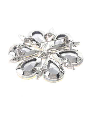 Large Crystal Flower Brooch