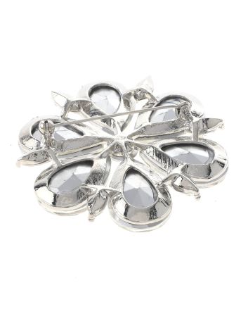 Large Crystal Flower Brooch