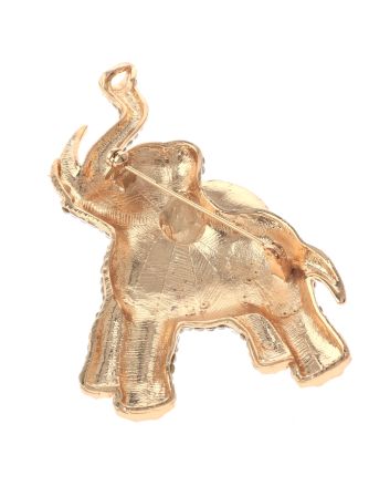 Large Crystal Elephant Brooch