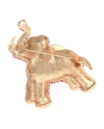 Large Crystal Elephant Brooch