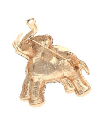 Large Crystal Elephant Brooch
