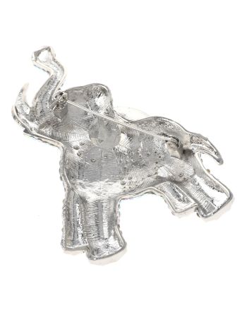 Large Crystal Elephant Brooch