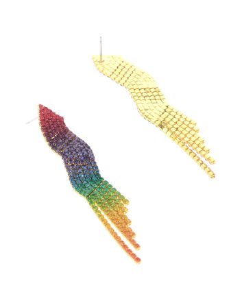 Rhinestone Dangle Post Earrings