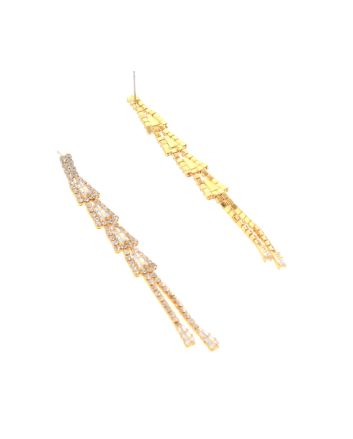 Rhinestone Dangle Post Earrings