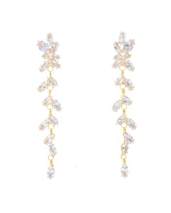 Cubic Zirconia Dangle Post Earrings