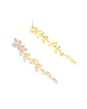 Cubic Zirconia Dangle Post Earrings