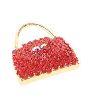 Crystal Handbag Brooch  