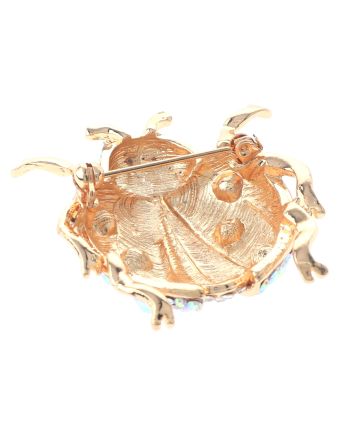 Large Crystal Lady Bug Brooch  