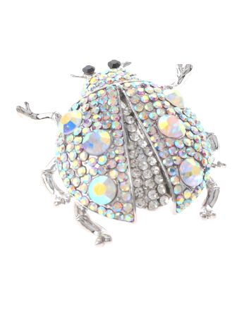 Large Crystal Lady Bug Brooch  