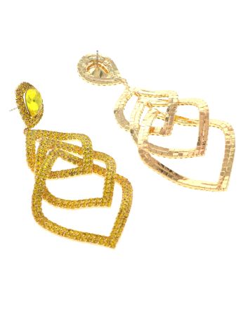Large Crystal Chain Post Earrings