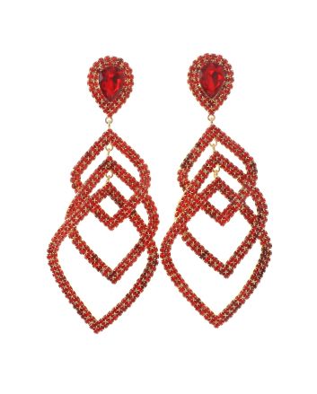 Large Crystal Chain Post Earrings