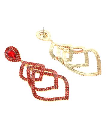 Large Crystal Chain Post Earrings