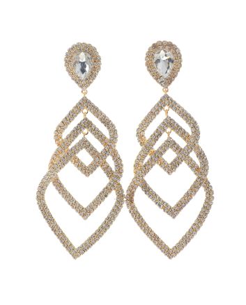 Large Crystal Chain Post Earrings