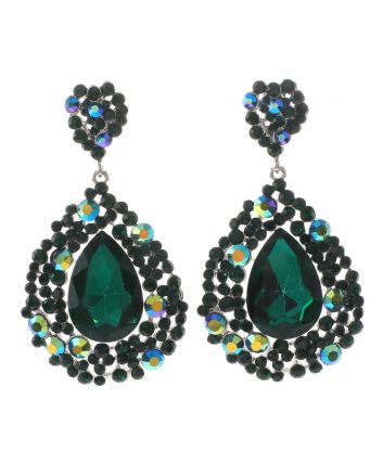 Large Tear Drop Crystal Earrings