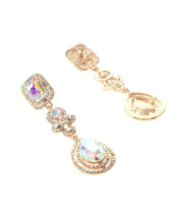 Large Crystal Post Earrings