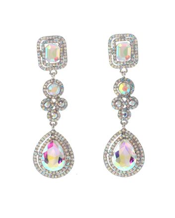 Large Crystal Post Earrings