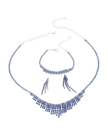 Rhinestone Necklace Bracelet Set 