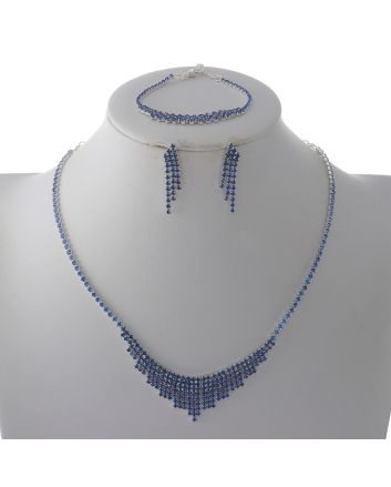Rhinestone Necklace Bracelet Set 