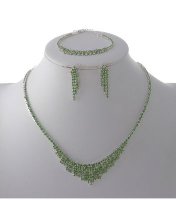 Rhinestone Necklace Bracelet Set 