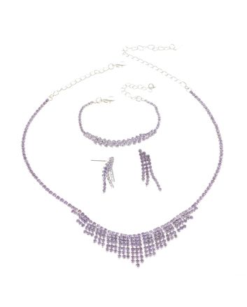 Rhinestone Necklace Bracelet Set 