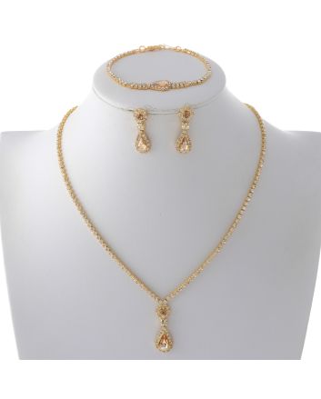 Rhinestone Necklace Bracelet Set 
