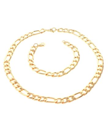 Gold Plated Necklace Bracelet Set