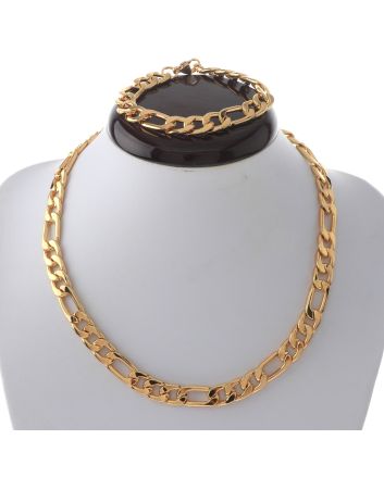 Gold Plated Necklace Bracelet Set