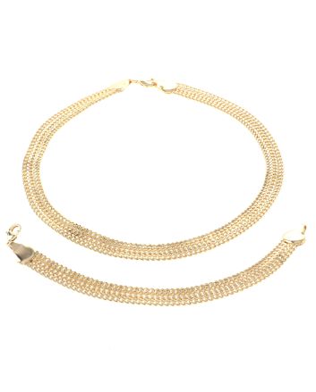 Gold Plated Necklace Bracelet Set