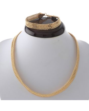 Gold Plated Necklace Bracelet Set