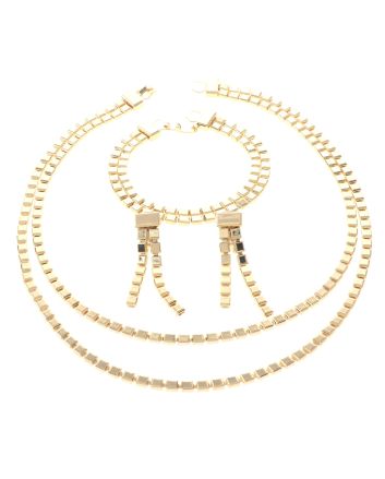 Gold Plated Necklace Bracelet Set