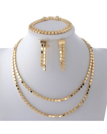 Gold Plated Necklace Bracelet Set