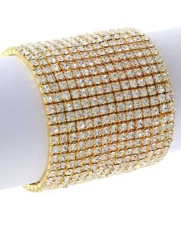 Rhinestone Stretch Bracelet / 15 Lines