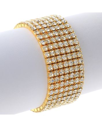 Rhinestone Stretch Bracelet / 7 Lines