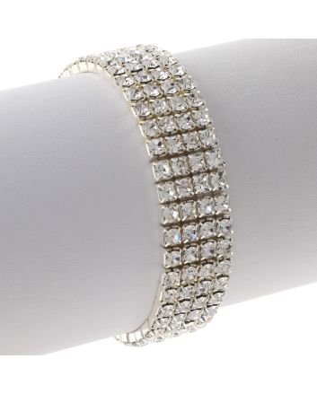 Rhinestone Stretch Bracelet / 4 Lines