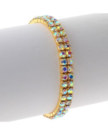 Rhinestone Stretch Bracelet / 2 Lines