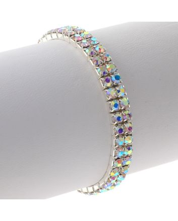 Rhinestone Stretch Bracelet / 2 Lines