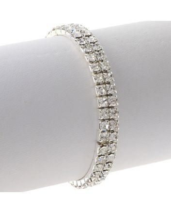 Rhinestone Stretch Bracelet / 2 Lines